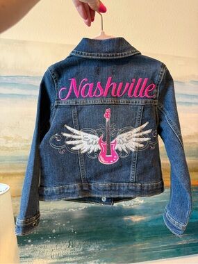 “Nashville” Denim Jacket with Gorgeous Pink Embroidery